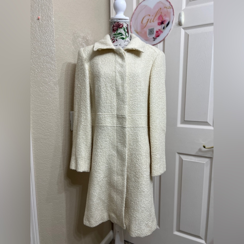 Marvin Richards Cream Teddy Jacket with Removable Faux Fur Collar - Picture 2 of 11